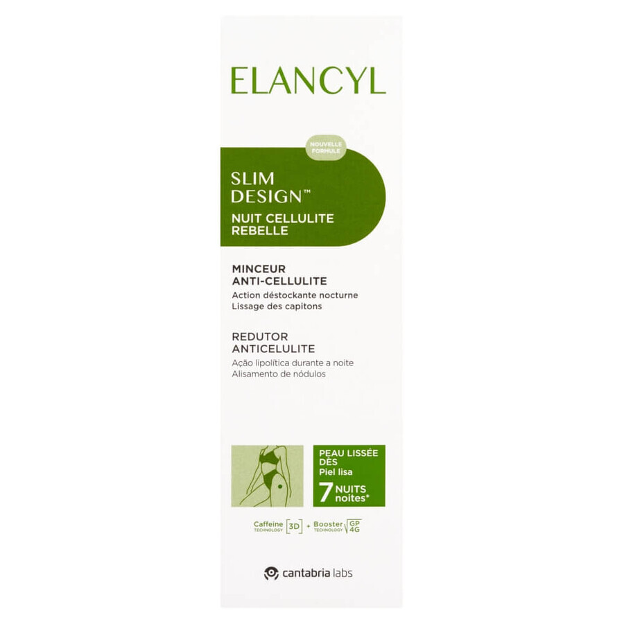 Elancyl Slim Design, cremă pentru celulită persistentă, cremă de noapte, 200 ml