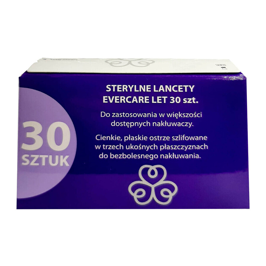 Evercare Let, lancette sterili, monouso, 30 pezzi