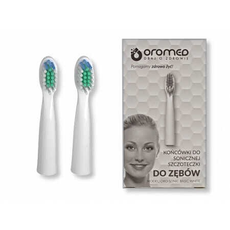 Oromed Oro-Sonic, embouts pour brosse à dents sonique Basic White, 2 pièces