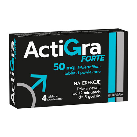 Actigra Forte 50 mg, 4 film-coated tablets