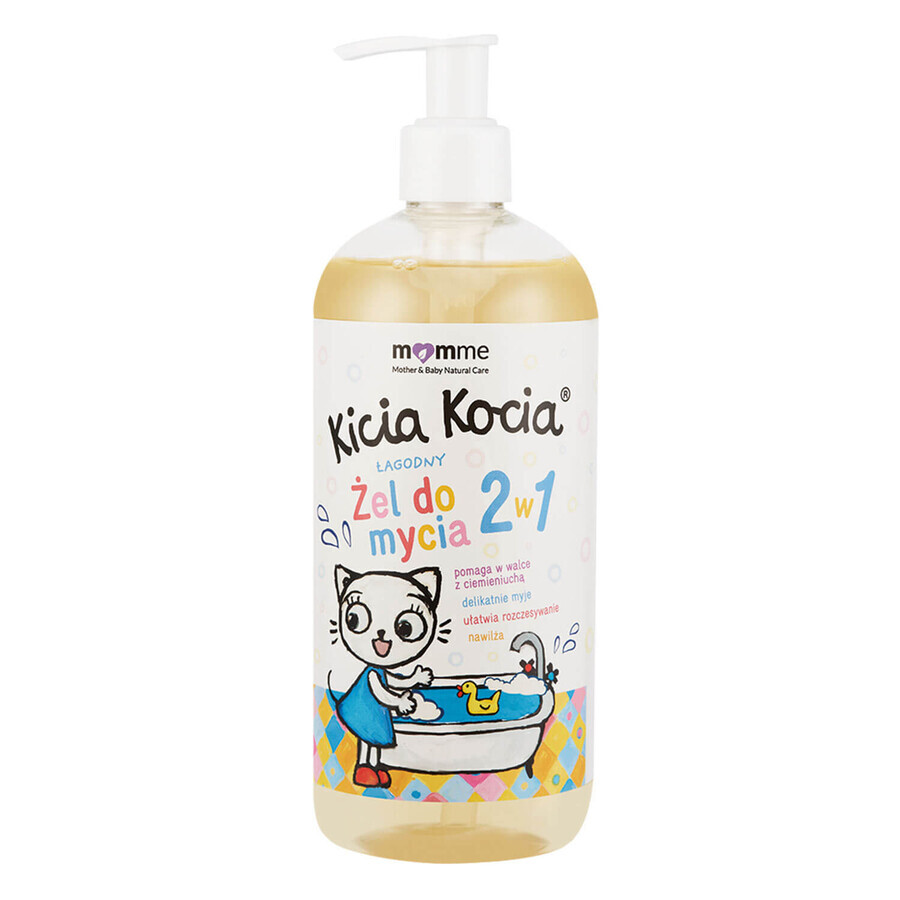 Momme Kicia Kocia, gel de lavado suave 2 en 1, a partir del 1 día de edad, 500 ml