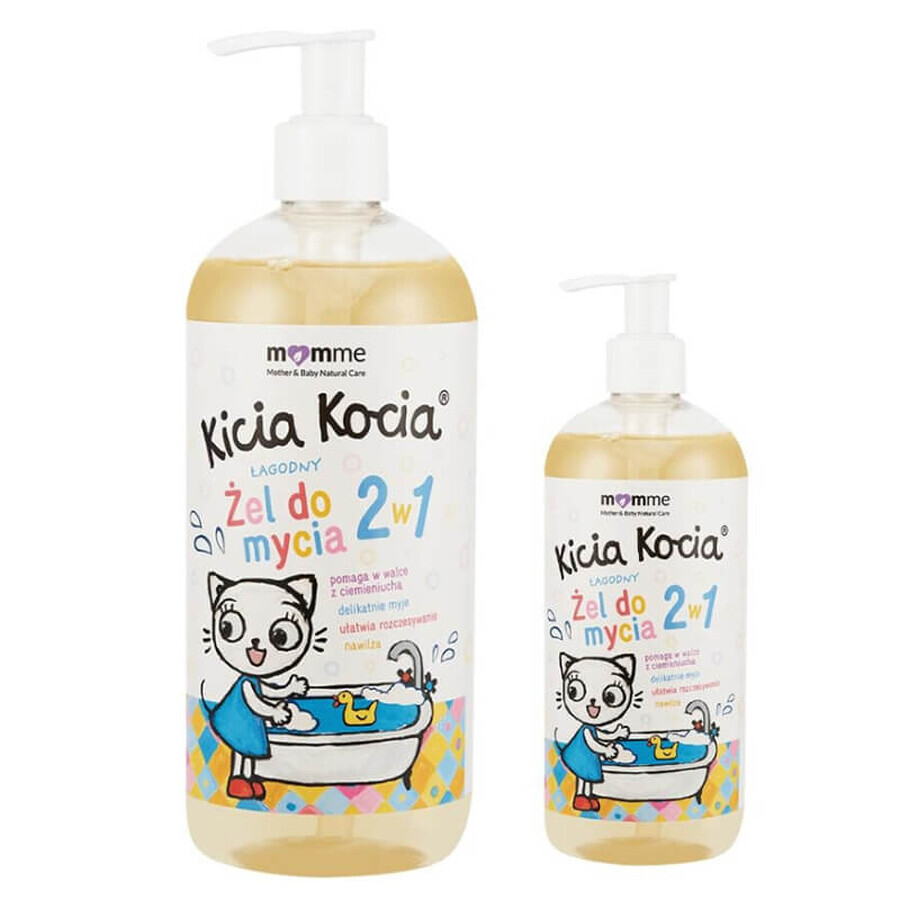 Momme Kicia Kocia, gel de lavado suave 2 en 1, a partir del 1 día de edad, 500 ml