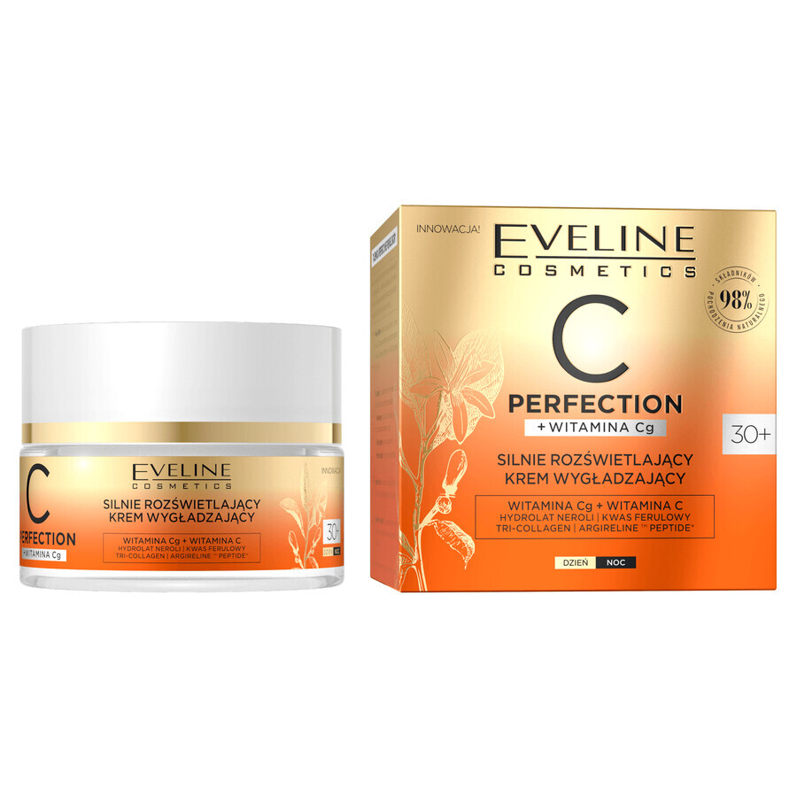 Eveline Cosmetics C-Perfection 30+, crème visage lissante et éclaircissante, jour et nuit, 50 ml