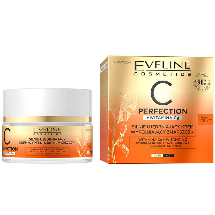 Eveline Cosmetics C-Perfection 50+, a wrinkle filling cream for the face, day and night, 50 ml