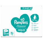 Pampers Harmonie Aqua, șervețele umede, 15 x 48 buc