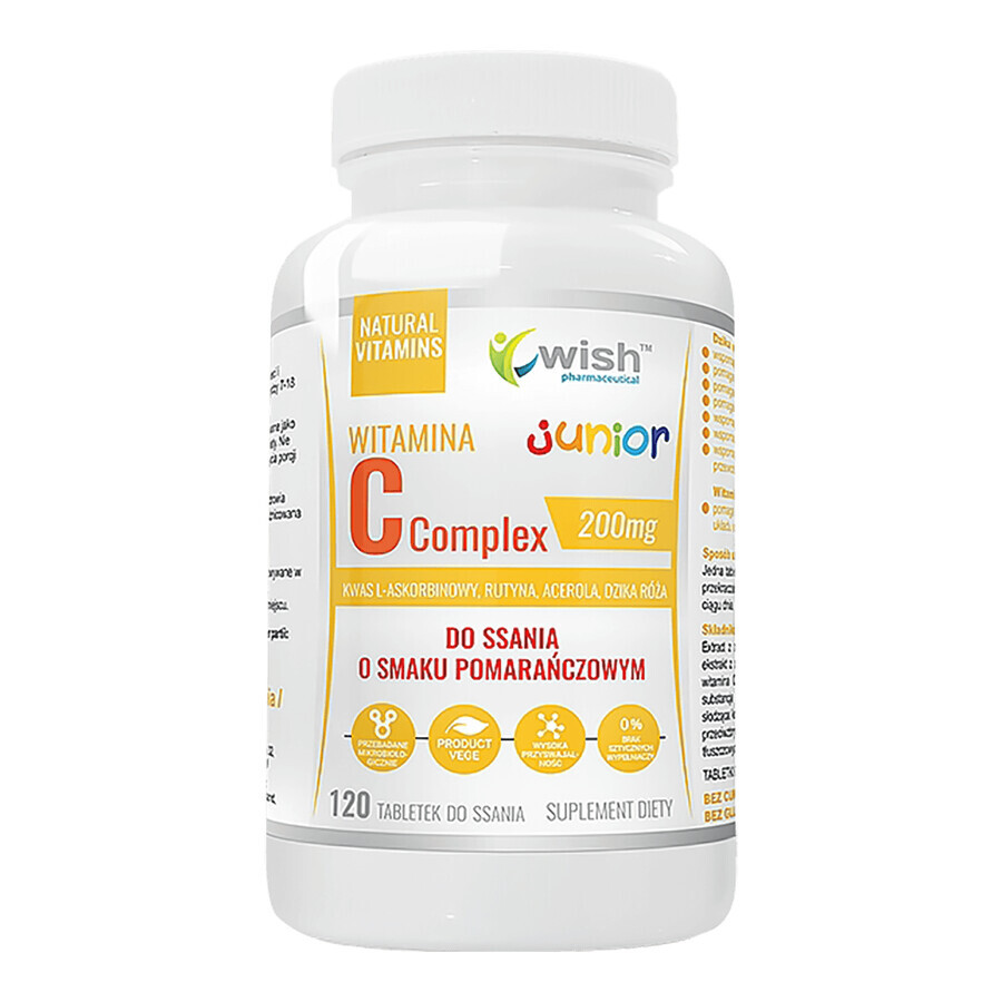 Wish Vitamin C Complex Junior, Orangengeschmack, 120 Lutschtabletten