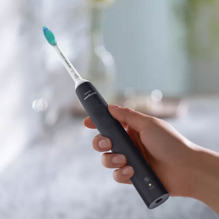 Philips Sonicare 3100 Series, Schallzahnbürste mit Etui, HX3673/14, schwarz, 1 Stück