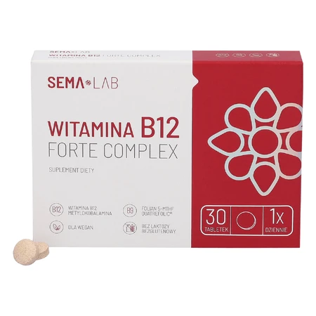 SEMA Lab Vitamina B12 Forte Complex, 30 comprimate filmate