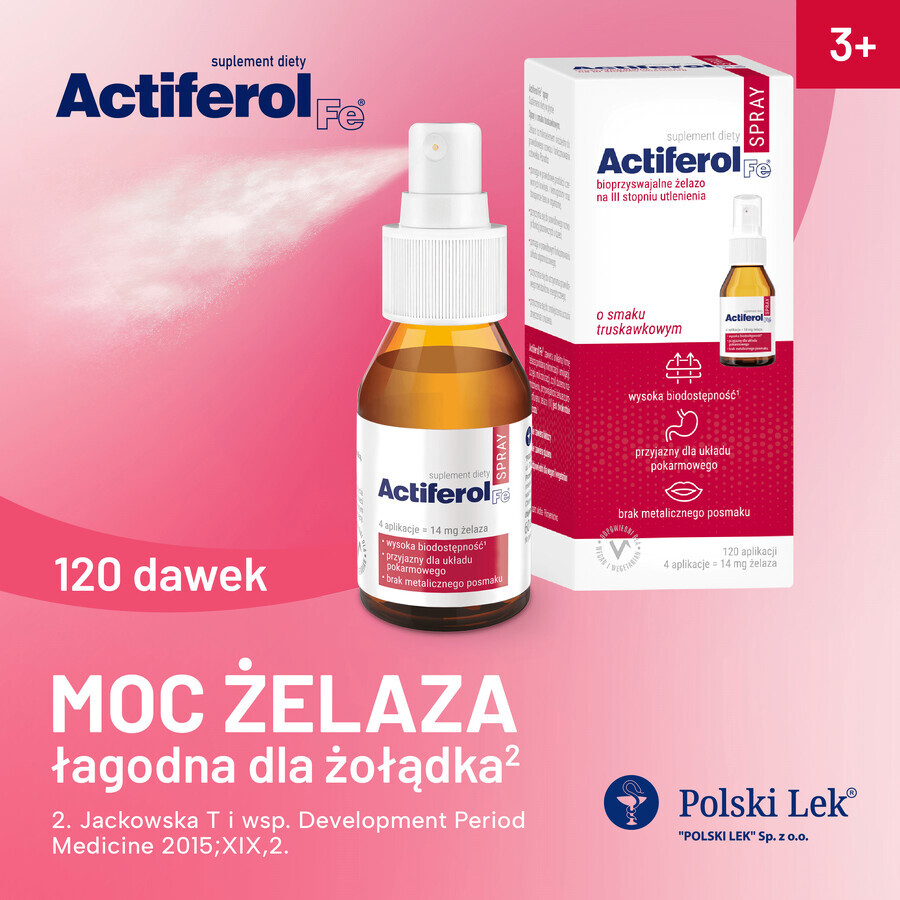 Actiferol Fe, Spray mit Erdbeergeschmack, 60 ml