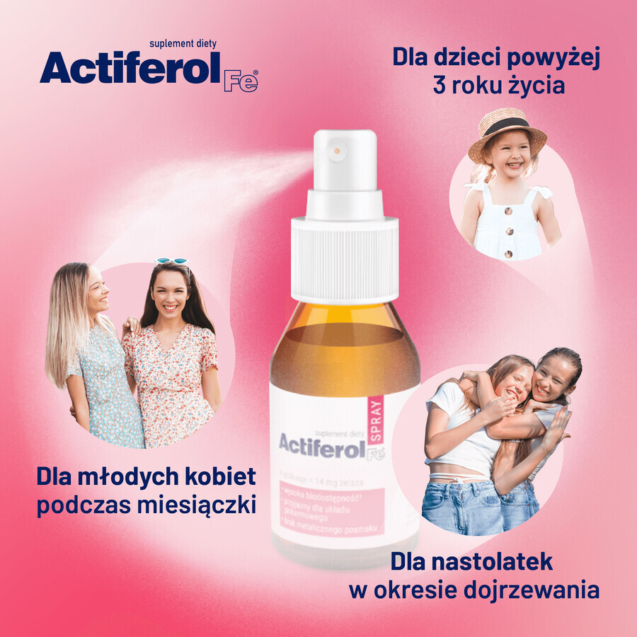 Actiferol Fe, Spray mit Erdbeergeschmack, 60 ml