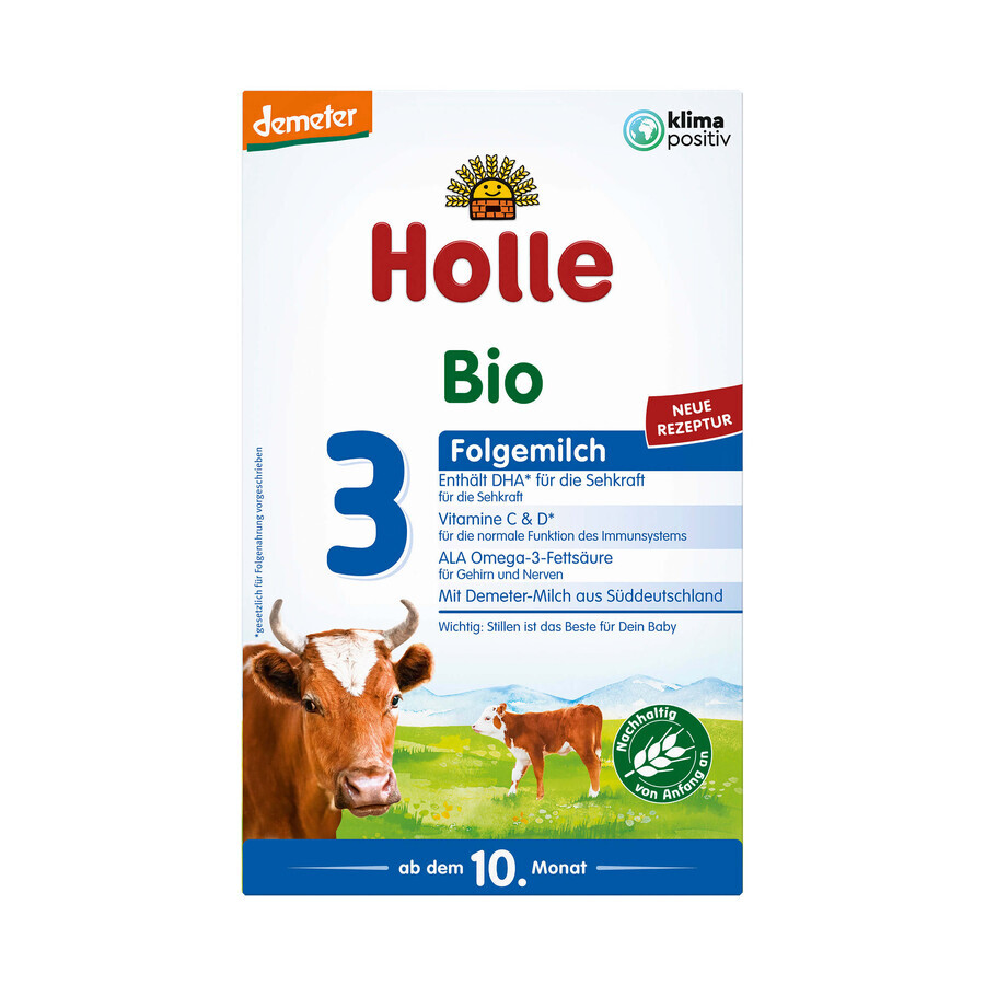 Holle Bio 3, lait de suite, à partir de 10 mois, 600 g