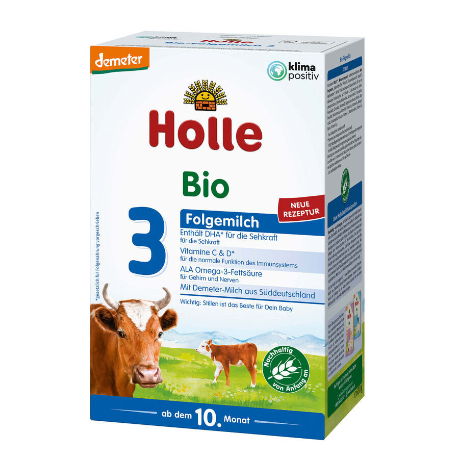 Holle Bio 3, lait de suite, à partir de 10 mois, 600 g