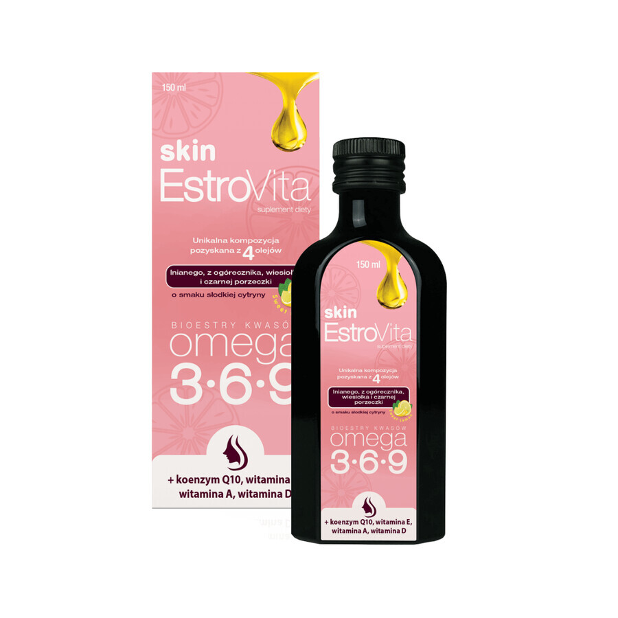 EstroVita Skin, Ester der Omega-Säuren 3-6-9, süßer Zitronengeschmack, 150 ml