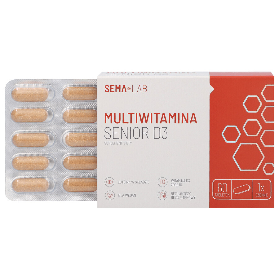 SEMA Lab Multivitamin Senior D3, 60 Filmtabletten