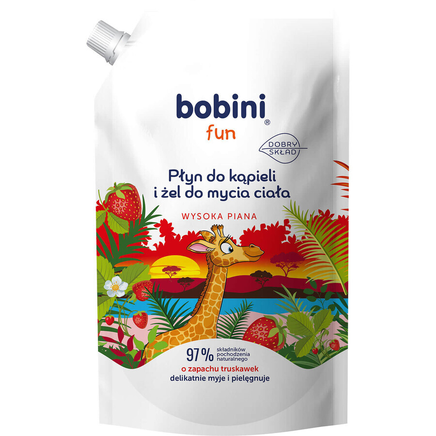 Bobini Fun, Bad und Körperreinigung, Erdbeere, Brühe, 500 ml