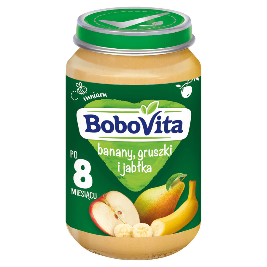 BoboVita Dessert, banane, pere și mere, după 8 luni, 190 g