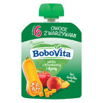 BoboVita Mousse in der Tube, Apfel mit Pfirsich und Kürbis, nach 6 Monaten, 80 g