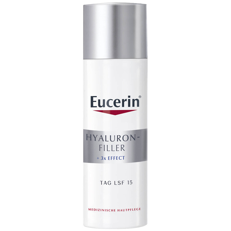 Eucerin Hyaluron-Filler, crème de jour anti-rides à l'acide hyaluronique, peaux normales et mixtes, SPF 15, 50 ml