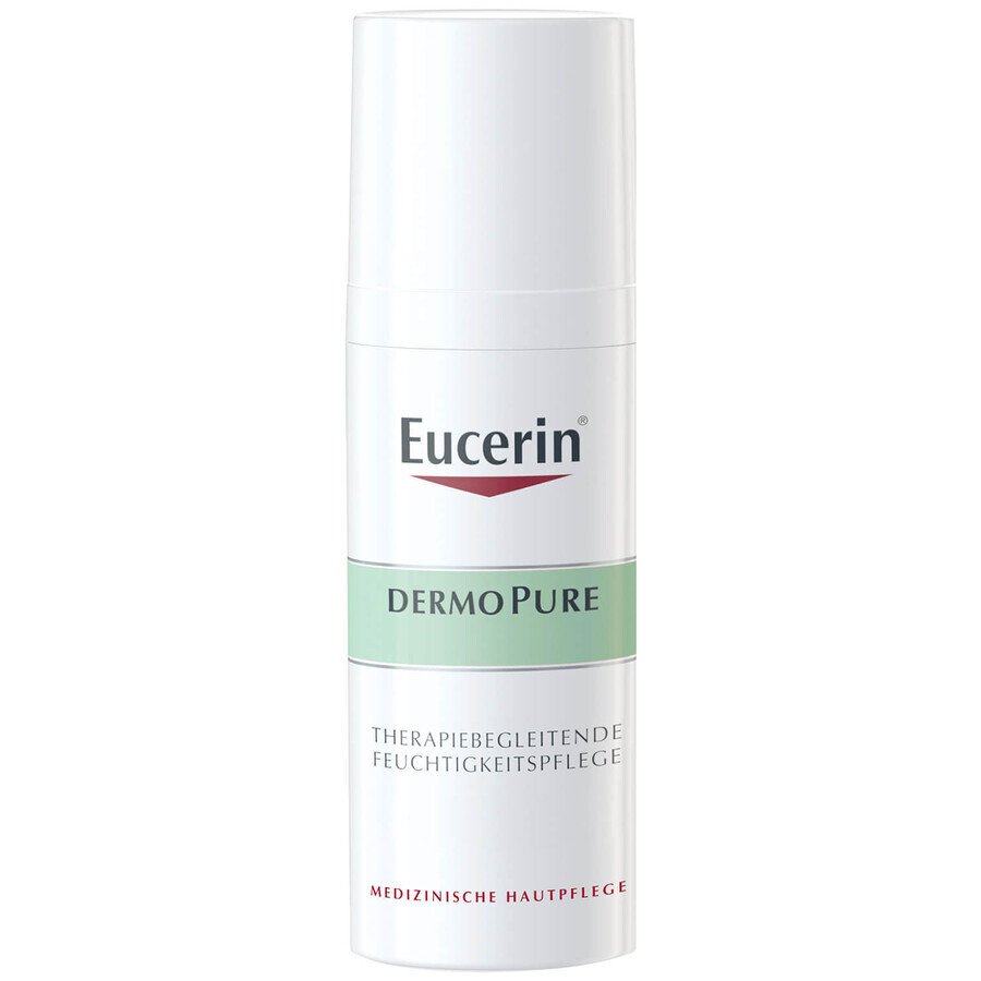 Eucerin DermoPure, crema viso lenitiva durante il trattamento dell'acne, acne e pelle imperfetta, 50 ml