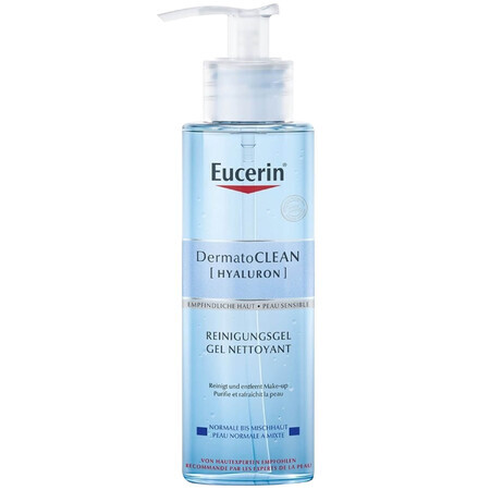 Eucerin DermatoClean [Hyaluron], Gesichtsreinigungsgel für normale, Mischhaut und empfindliche Haut, 200 ml