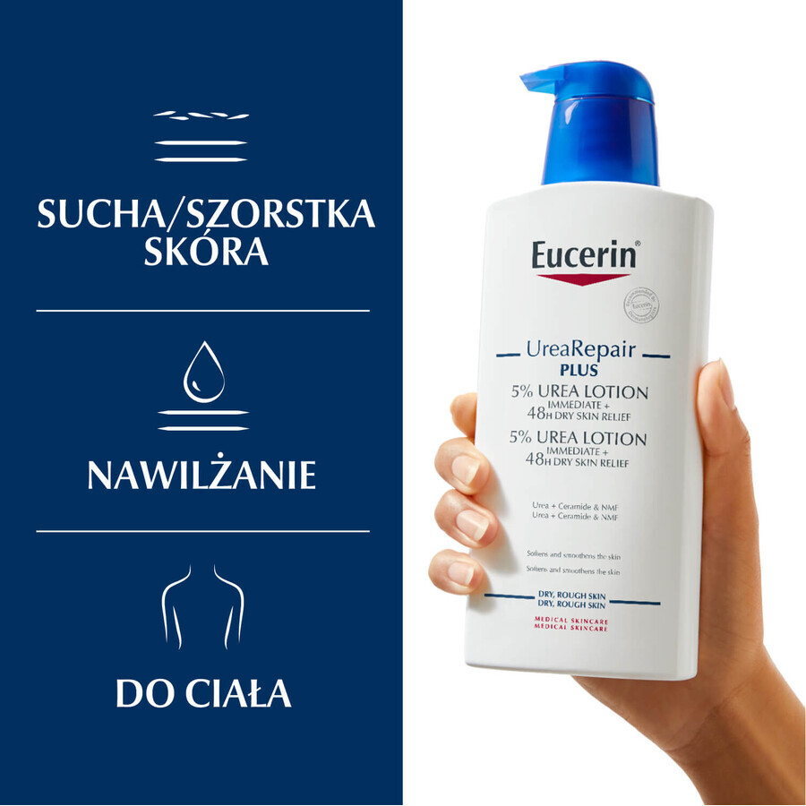 Eucerin UreaRepair Plus, emulsione per il corpo con il 5% di urea per pelli secche e ruvide, 400 ml