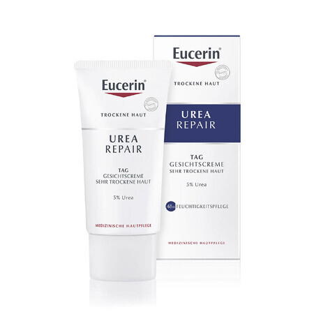 Eucerin UreaRepair, crema viso con il 5% di urea per pelli secche, 50 ml