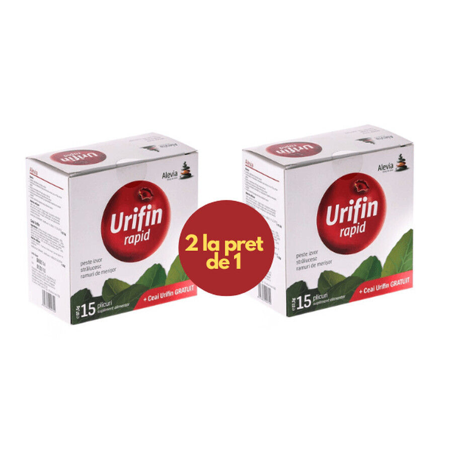 Pachet Urifin Rapid + Ceai Urifin (1 + 1 ), 15+20 plicuri, Alevia