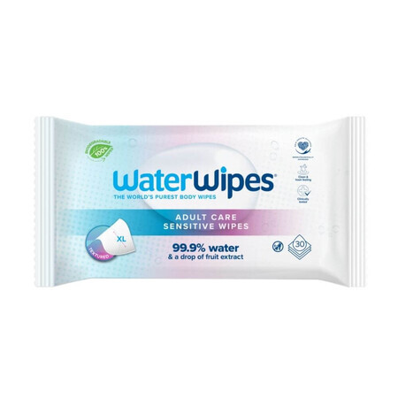 WaterWipes Bio Adult Care, Feuchttücher, Wasser, XL, 30 Stück