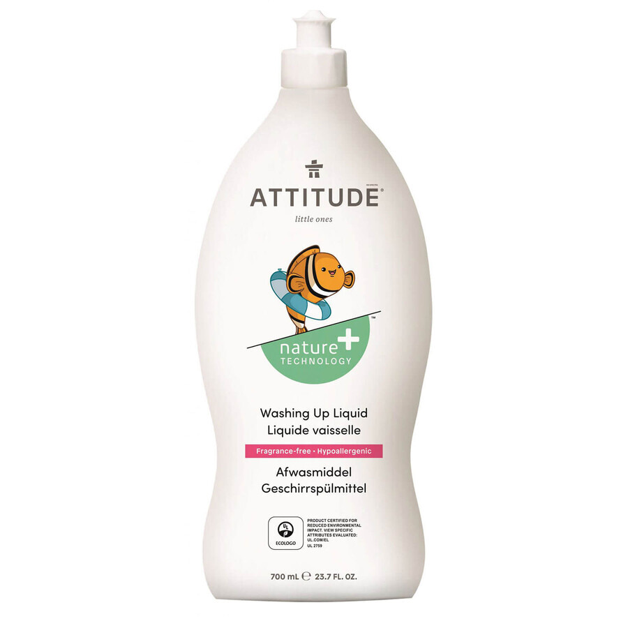 Attitude, liquide pour le lavage des biberons et accessoires, sans parfum, 700 ml