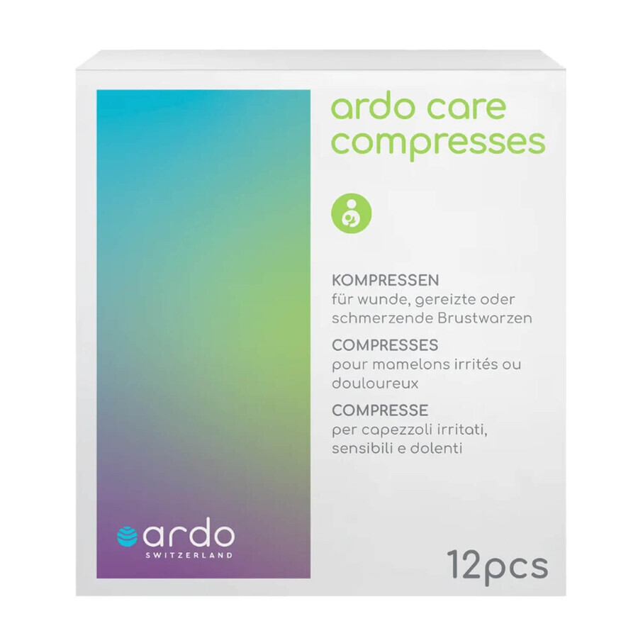 Ardo Care Compresses, Hydrogelkompresse für wunde und gereizte Brustwarzen, 12 Stück