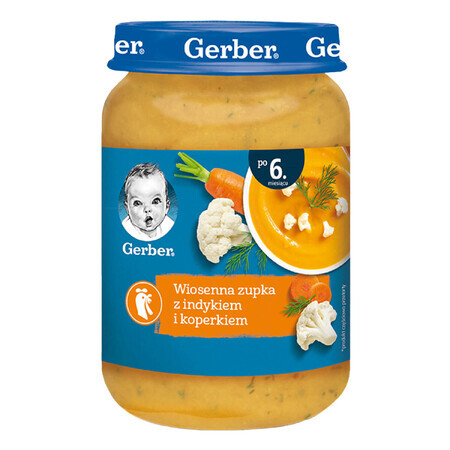 Gerber soup, spring with turkey and dill, after 6 months, 190 g