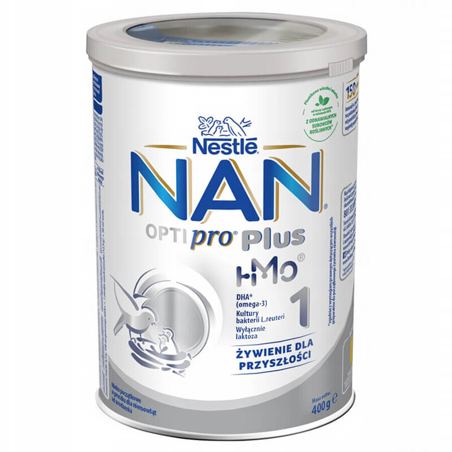 Nestle NAN Optipro Plus 1 HM-O, lapte pentru sugari pentru bebeluși de la naștere, 400 g