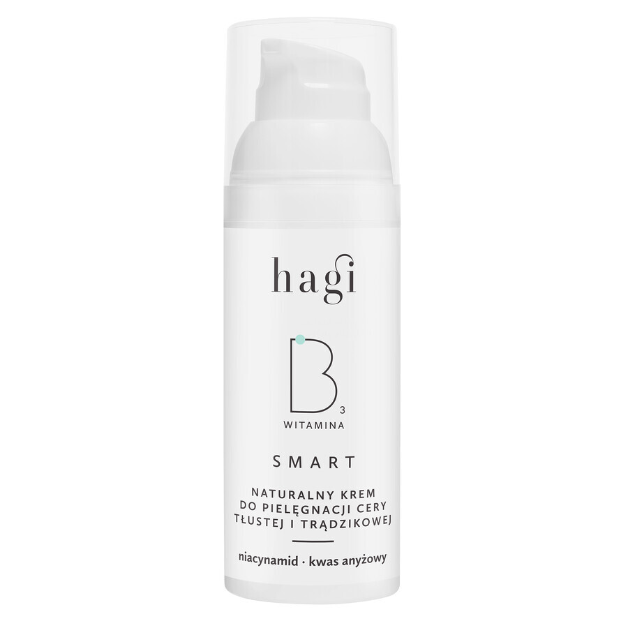 Hagi Smart B, natural cream for oily and acne-prone skin with niacinamide, 50 ml