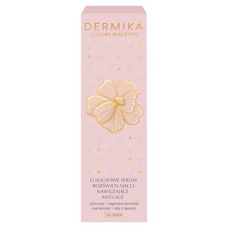 Dermika Luxury Placenta, luxuriöses aufhellendes und feuchtigkeitsspendendes Anti-Ageing-Serum für den Tag, 30 ml