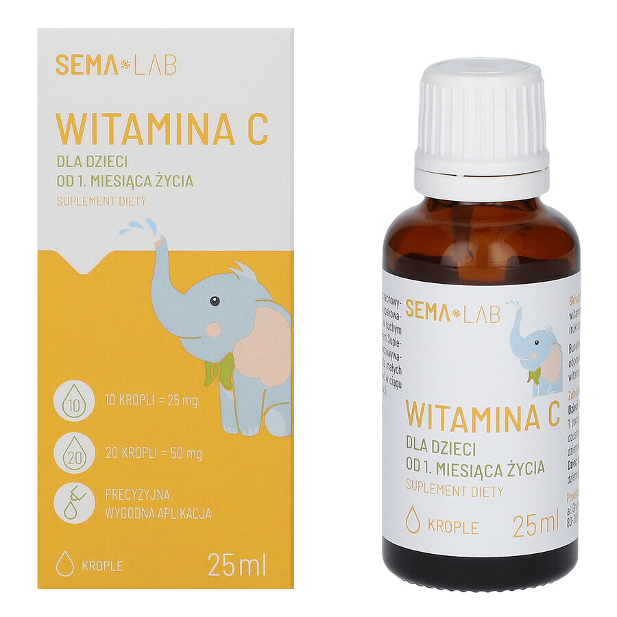 SEMA Lab Vitamin C für Kinder ab 1 Monat, Tropfen, 25 ml