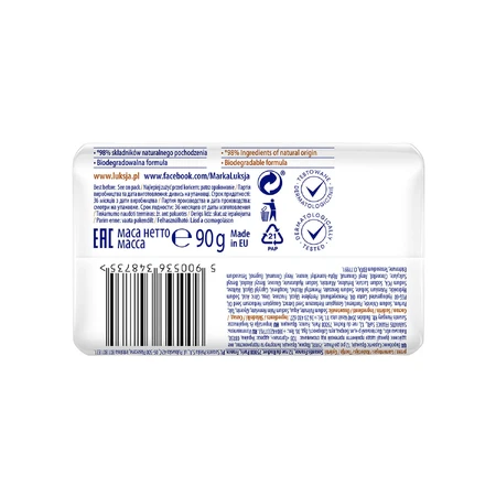 Luxja Creamy &amp; Soft, săpun cremos, calmant, lapte de bumbac și provitamina B5, 90 g