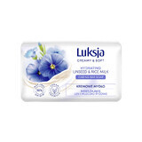 Luxja Creamy &amp; Soft, săpun cremos, hidratant, lapte de in și orez, 90 g