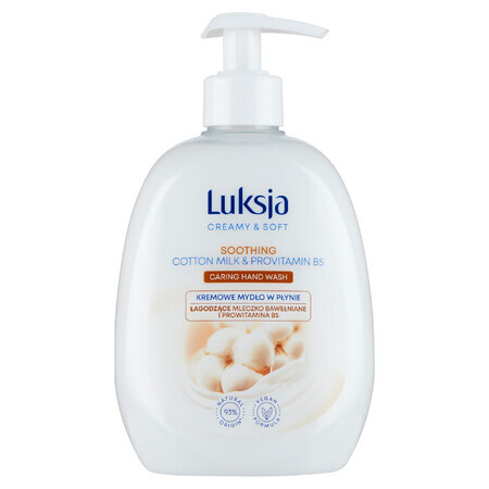 Luxja Creamy &amp; Soft, sapone liquido cremoso, lenitivo, latte di cotone e provitamina B5, 500 ml