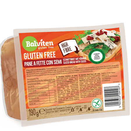 Paine cu seminte feliata fara gluten, 190 g, Balviten