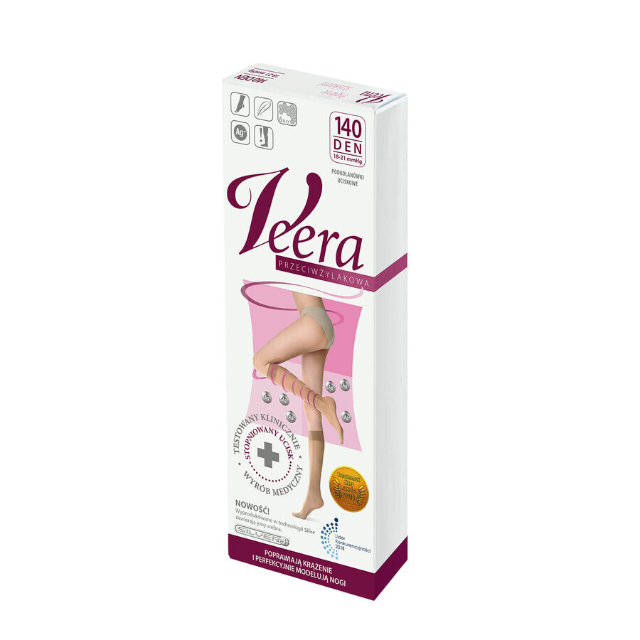 Veera Przeciwżylakowa Knee Compression Socks 140 Den Size 1/2 Mink