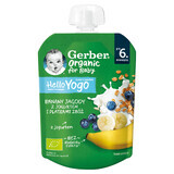 Gerber Bio-Dessert in der Tube, Banane, Blaubeeren mit Joghurt und Müsli, ab 6 Monaten, 80 g