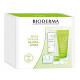 Bioderma Mat &amp; Perfectly Smooth Skin Set, Mizellenwasser, 100 ml + Reinigungsgel, 200 ml + korrigierende Formel, 30 ml