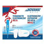 Novama White K Set, elektronischer Nasensauger für Kinder + Delta, elektronisches Thermometer