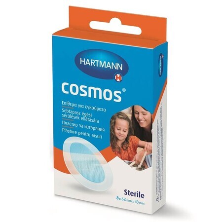 Pansament cu hidrogel Cosmos Burns 68 x 43 mm, 8 bucati, Hartmann