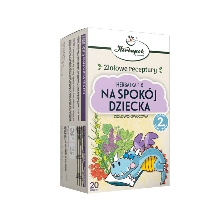 Herbapol Na Spokój Dziecka, Kräuter-Früchte-Fix-Tee, ab 2 Jahren, 20 Beutel