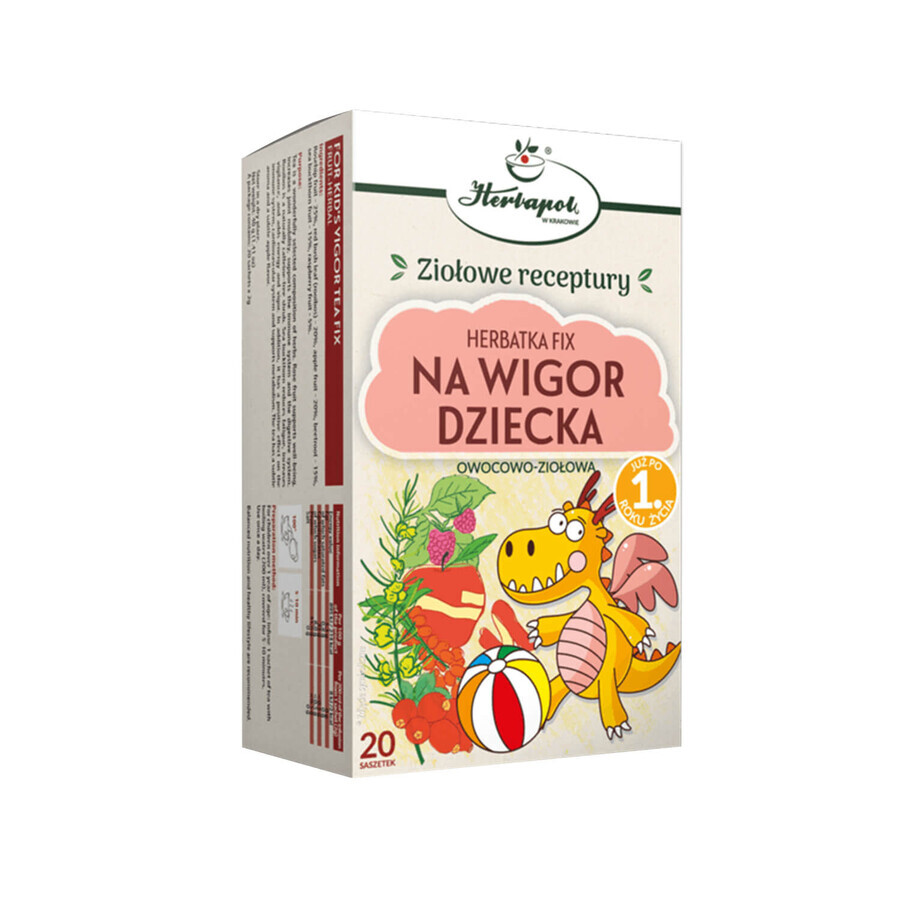 Herbapol Na Wigor Dziecka, Kräuter- und Früchtetee, nach 1 Jahr, 20 Portionsbeutel