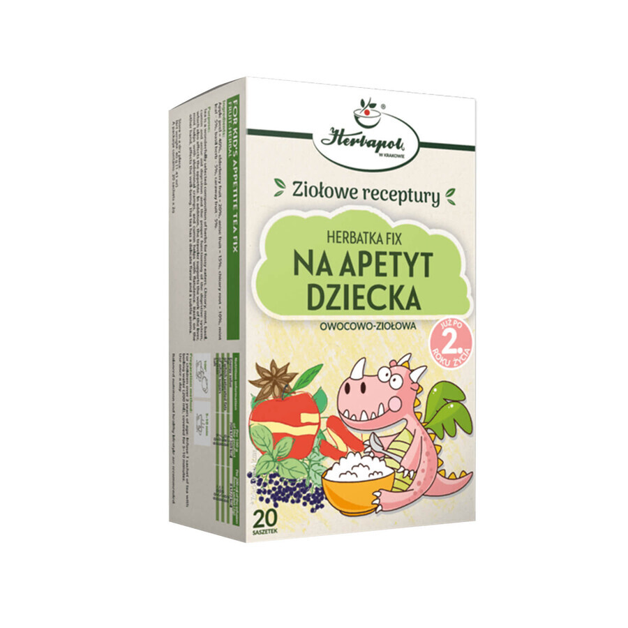 Herbapol Na Apetyt Dziecka, Früchte- und Kräuter-Fix-Tee, nach 2 Jahren, 20 Portionsbeutel