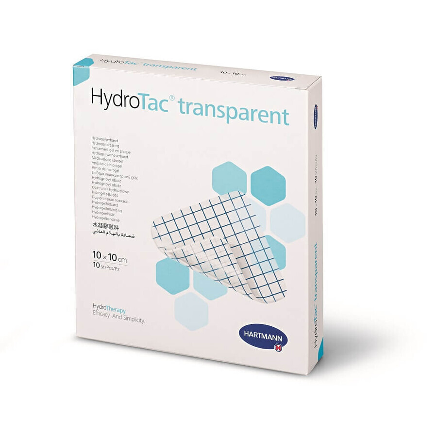 HydroTac Hydrogel-Verband transparent 10x10cm, 10 Stück, Hartmann
