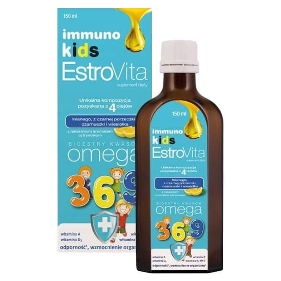 EstroVita Immuno Kids, Ester der Omega-3-6-9-Säuren, Zitronengeschmack, 150 ml