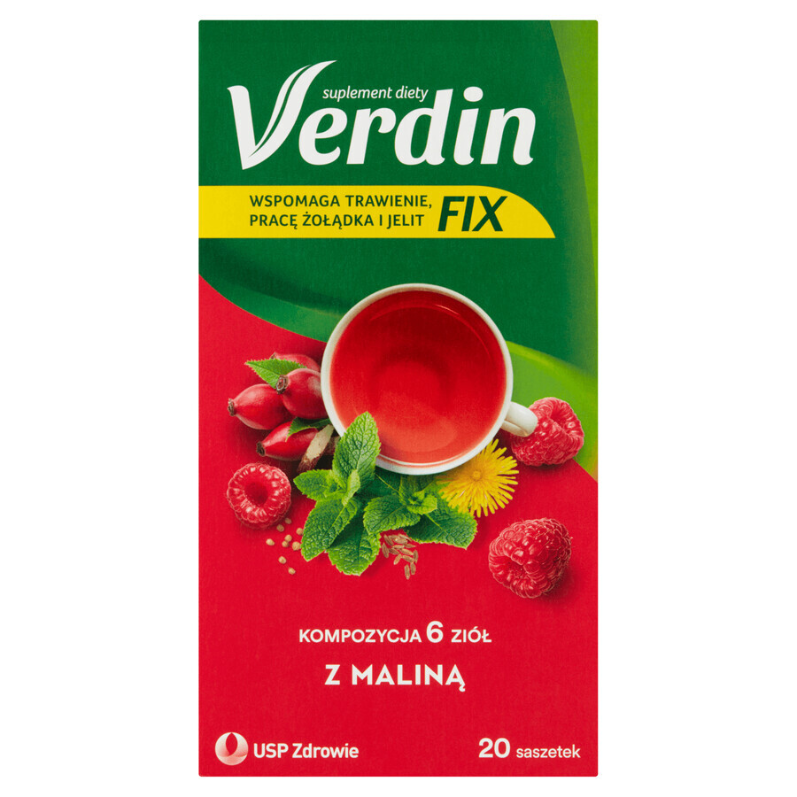 Verdin Fix mit Himbeere, 20 Portionsbeutel